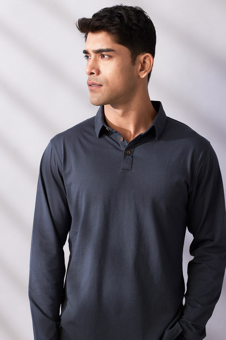 Men's long sleeve pima cotton polo shirts best sale