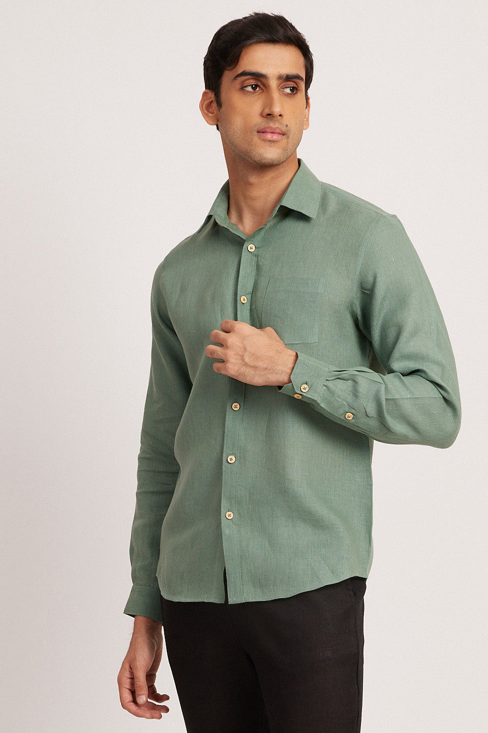 The Linen Shirt - Sage Green