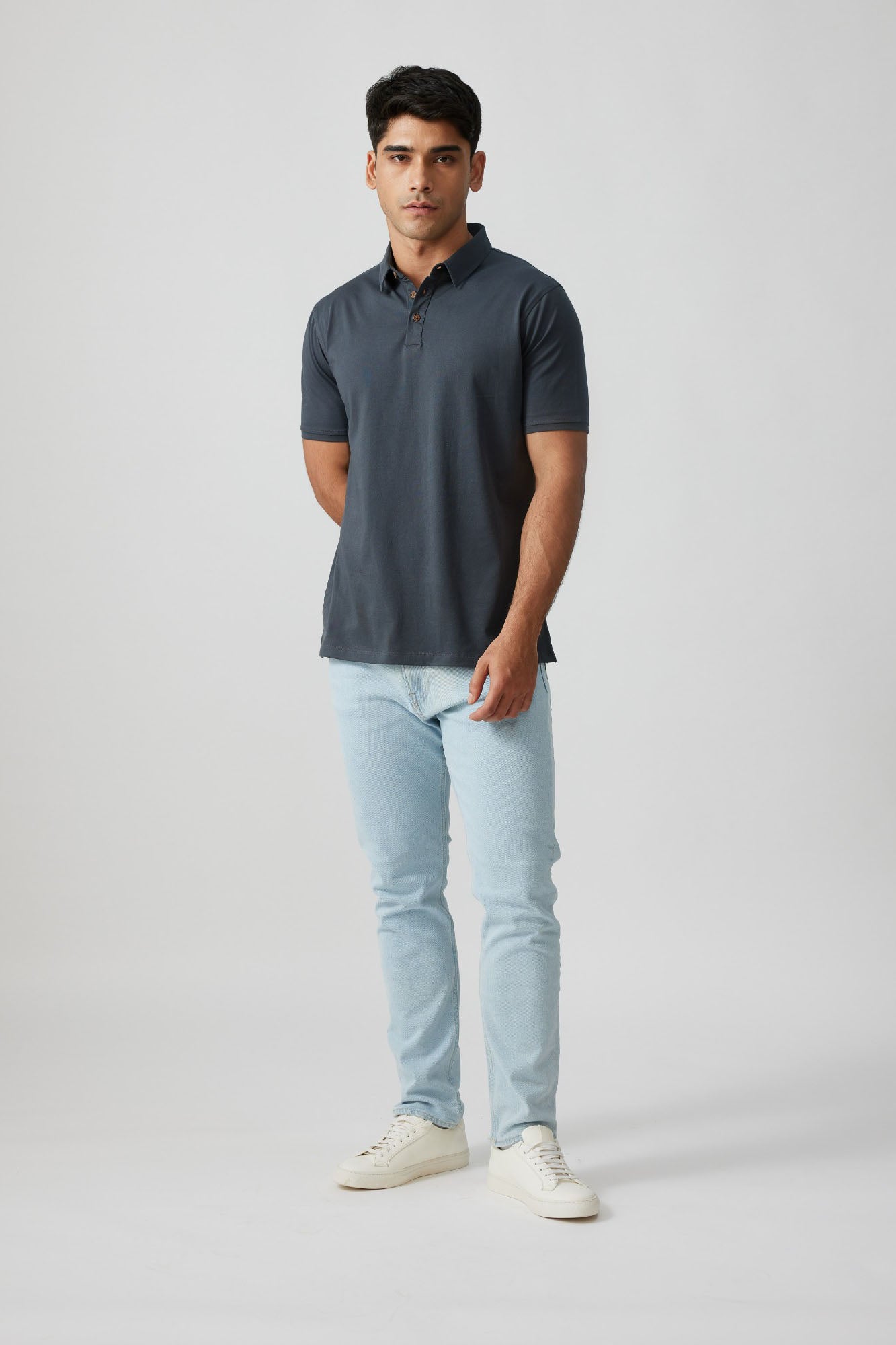 Mens Polos | The Pima Jersey Polo Charcoal