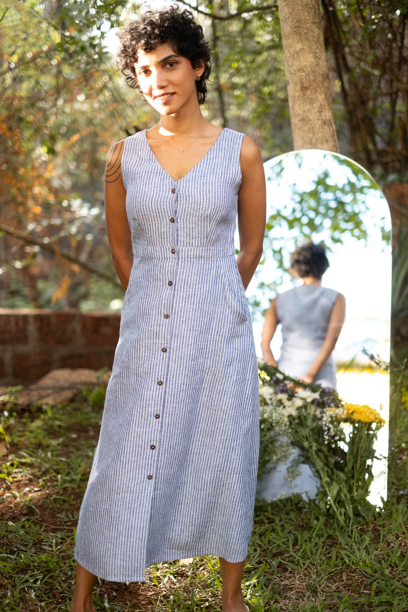 The Linen V Neck Dress | Creatures of Habit