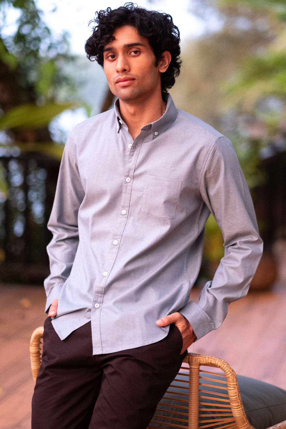 Mens Shirts | The Egyptian Cotton Buttondown Shirt Light Grey