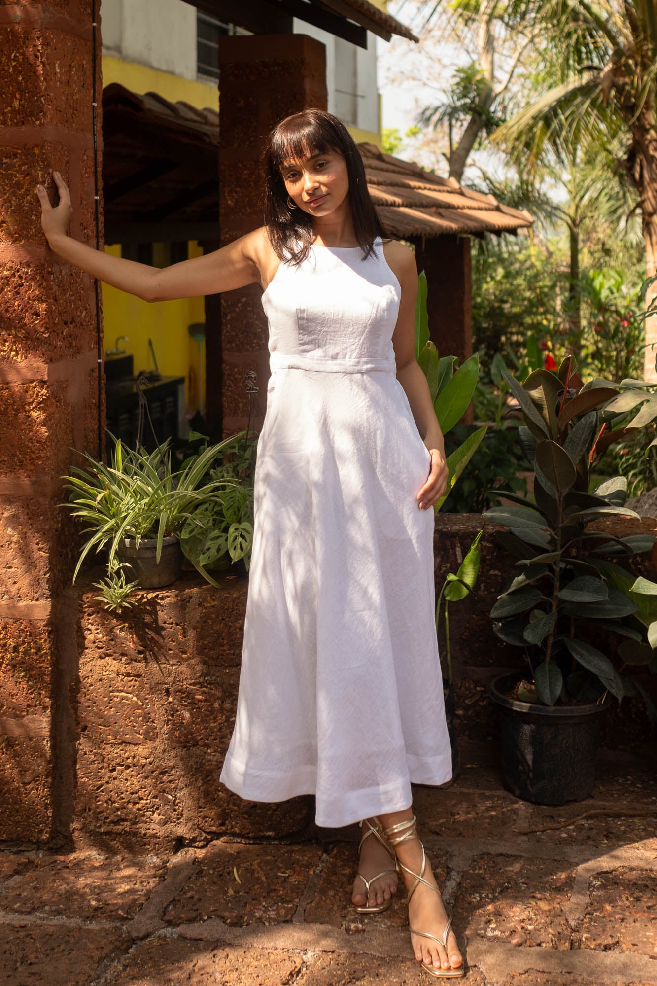 The Linen Cutaway Maxi Dress | Creatures of Habit