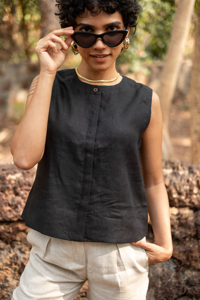 The Linen Sleeveless Shirt | Creatures of Habit