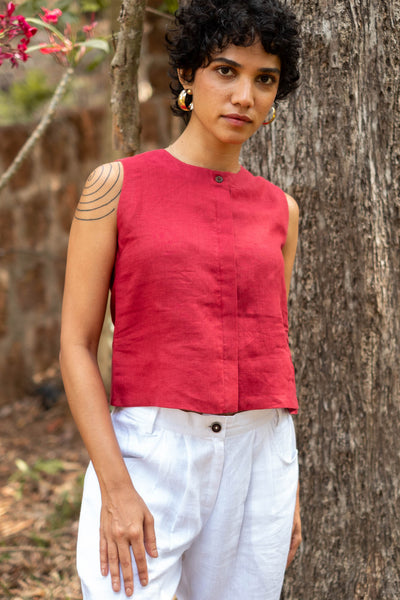 The Linen Sleeveless Shirt | Creatures of Habit