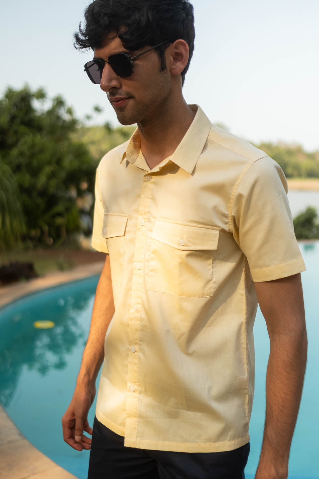 The Egyptian Cotton Double Pocket Shirt | Short Sleeve | Creatures of Habit