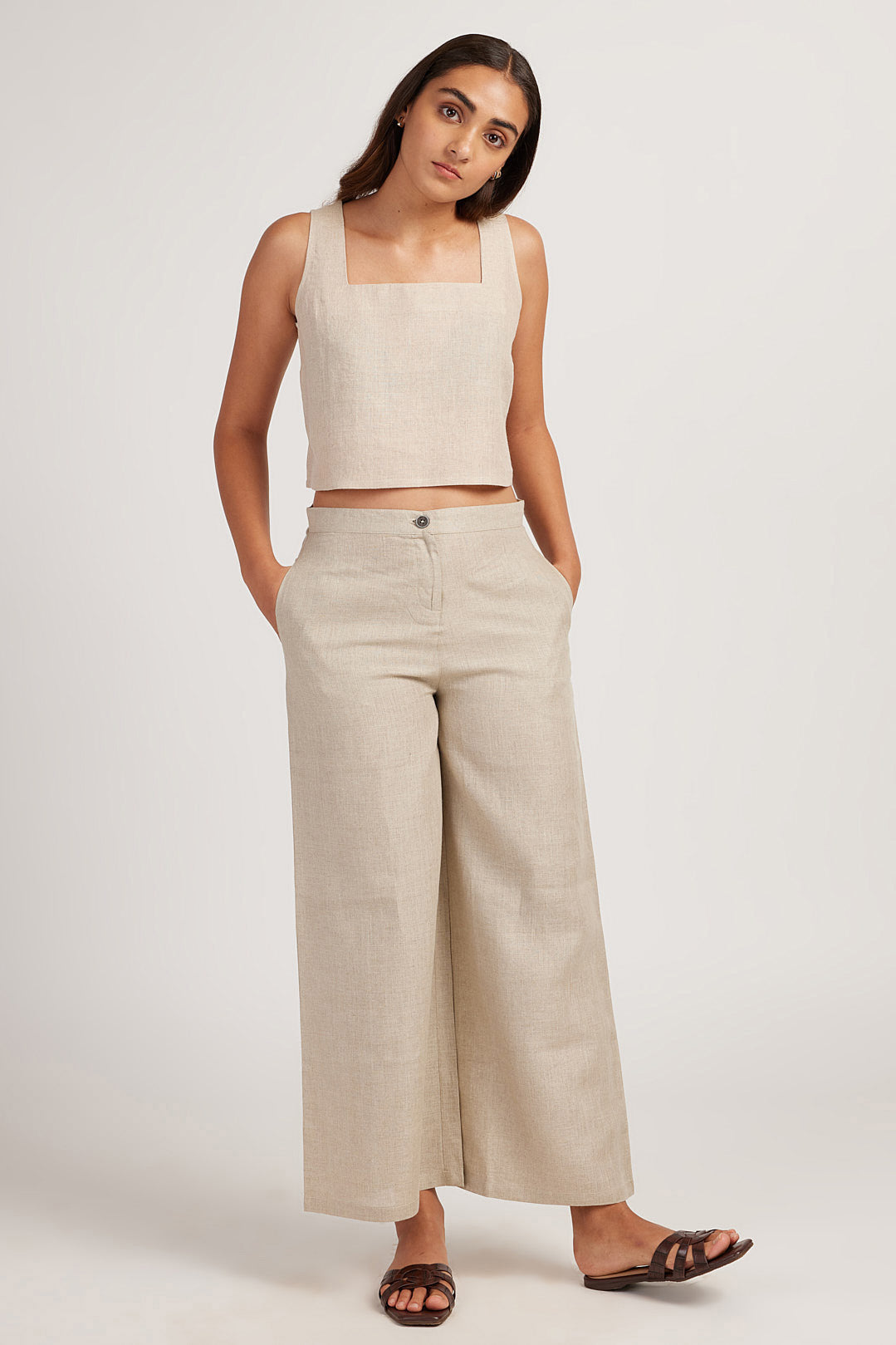 Buy Linen Wide Leg Pants for Women Ginger Online