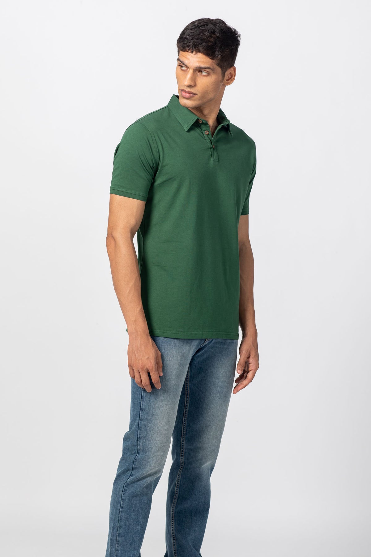 Mens Polos | The Pima Jersey Polo Pine Green